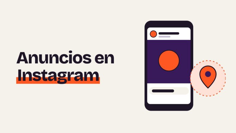 Ilustración de una publicación patrocinada en un móvil con un marcador de zona
