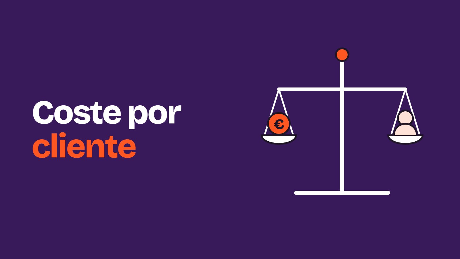Ilustración de una balanza con una moneda y una figura de cliente