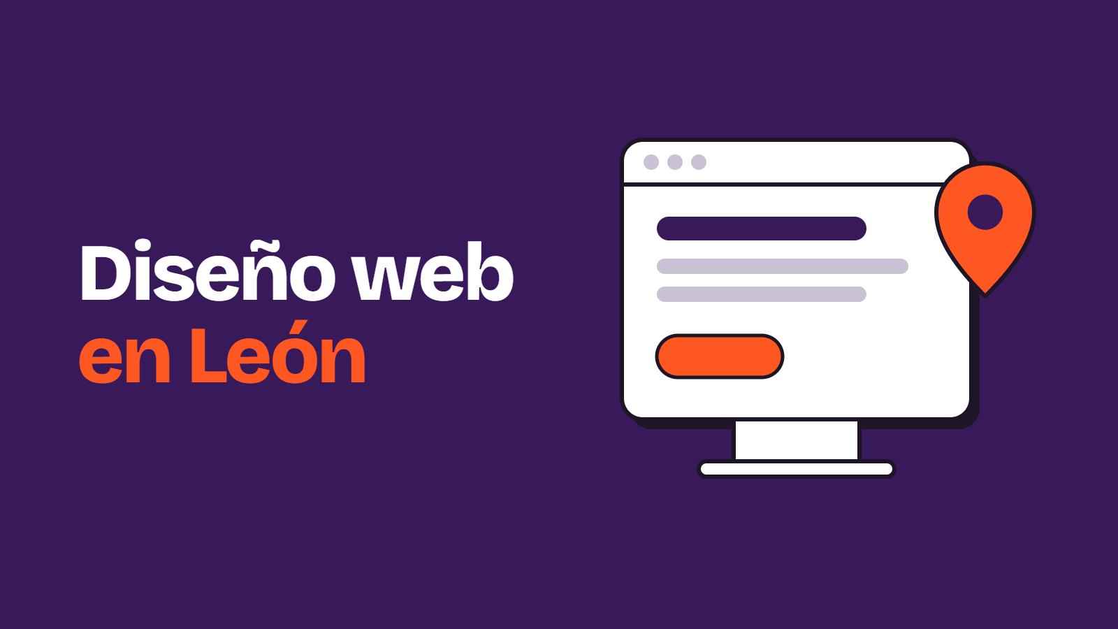 Ilustración de una página web en un ordenador con un marcador de ubicación