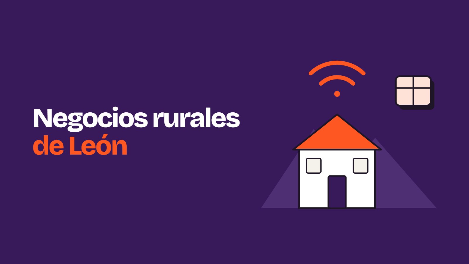 Ilustración de una casa de pueblo con una señal de wifi y un paquete