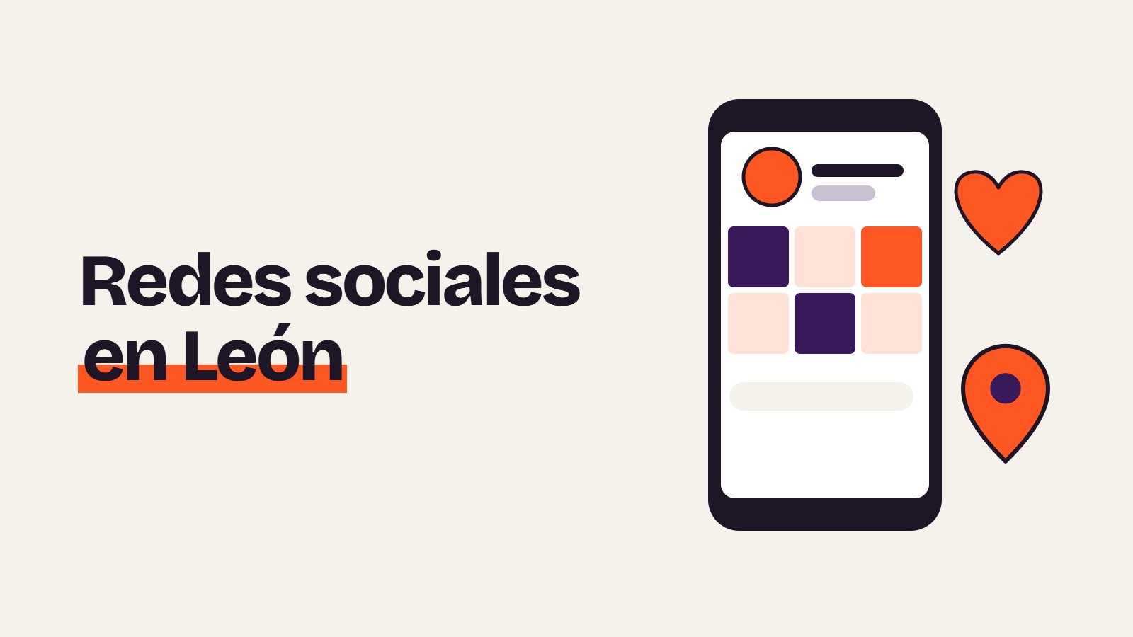 Ilustración de un móvil con publicaciones y un marcador de ubicación