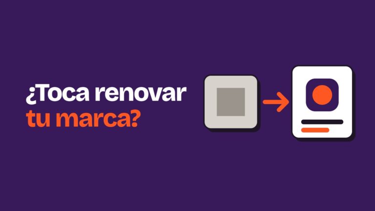 Ilustración de un logotipo antiguo que se transforma en uno nuevo